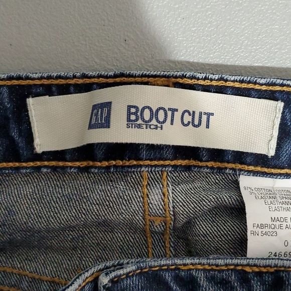 GAP dark wash 32x31 stretch size 14 boot cut jeans - Picture 6 of 8